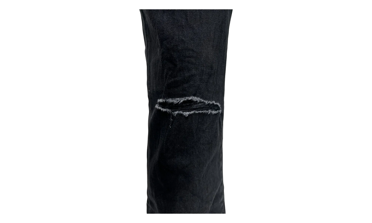 Rinse Knee Slit Denim "Black" P002 NDBR825