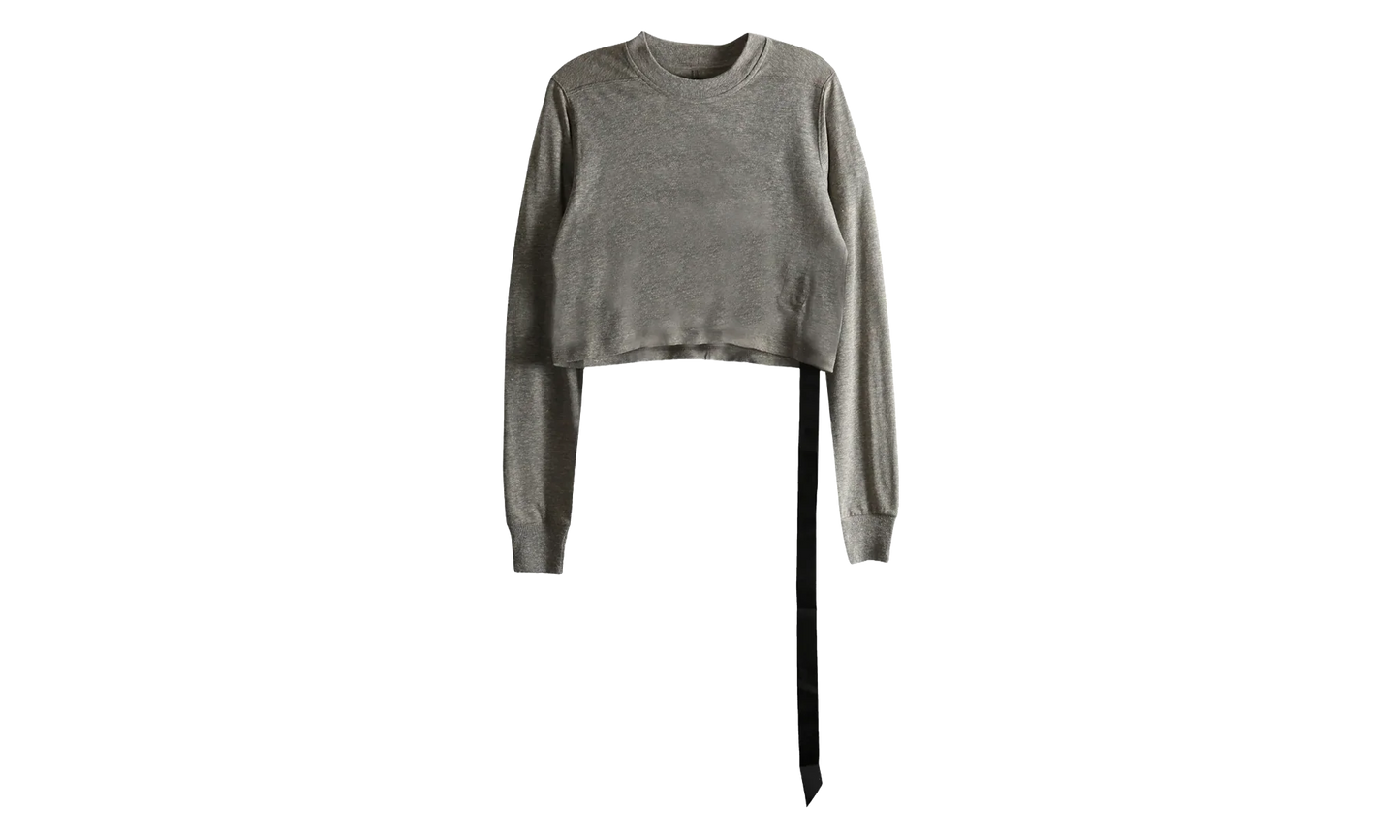 Long-Sleeve Cropped Small Level T-Shirt WMNS "Melange Grey" DS02E7200 JGM 178