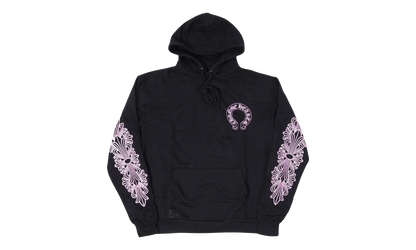 Glitter Shoulder Floral Logo Hoodie "Black / Purple - Friends & Family" CHRM1106