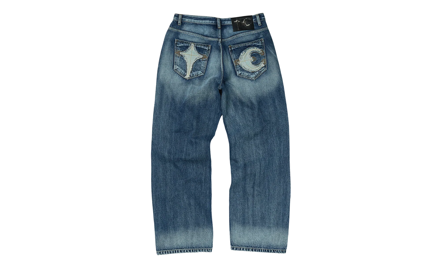 TC Bone Leather Denim Pants "Blue" TC25PT2101