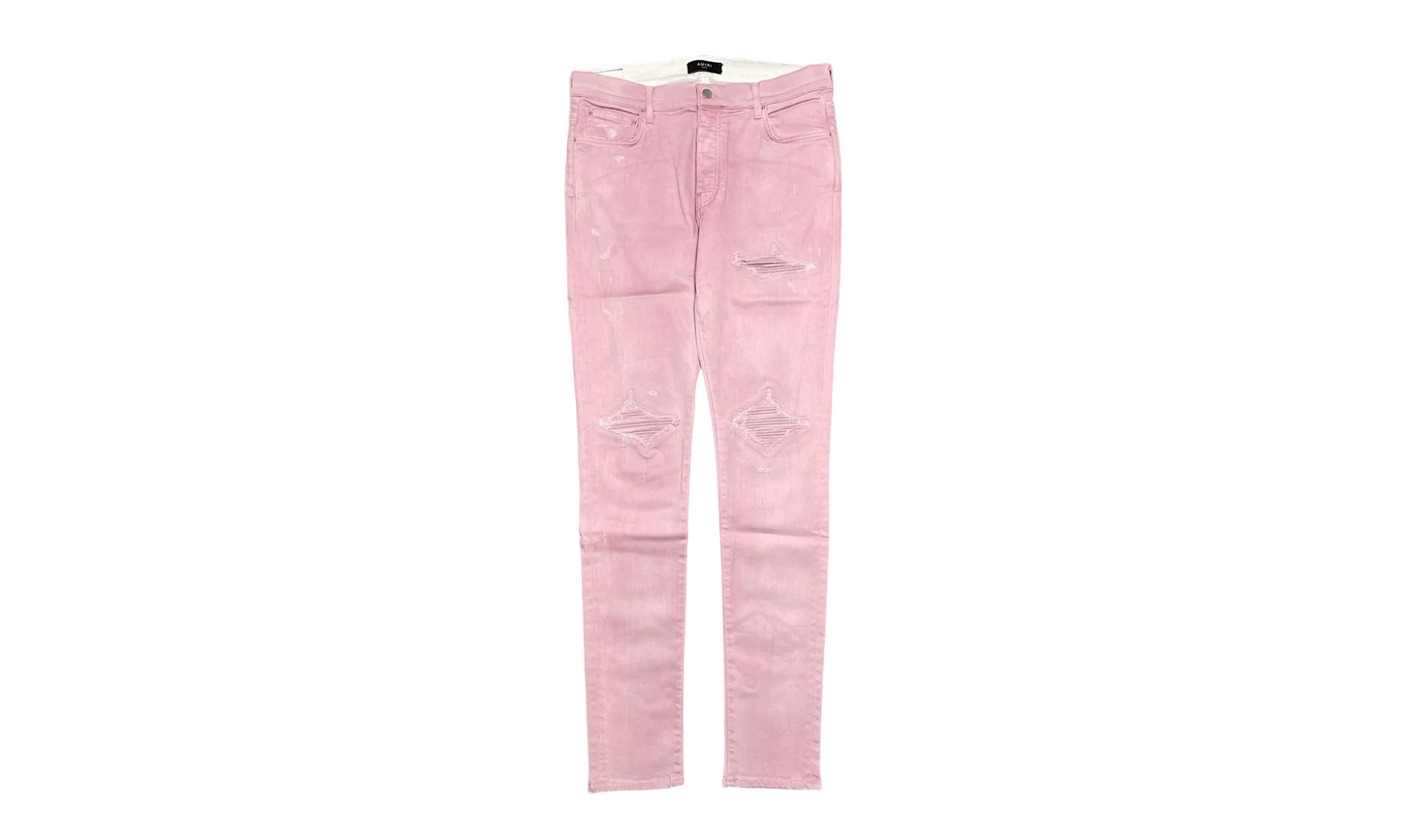 MX1 Leather Patch Sprayed Jeans "Pink White" SS23MDS013 651