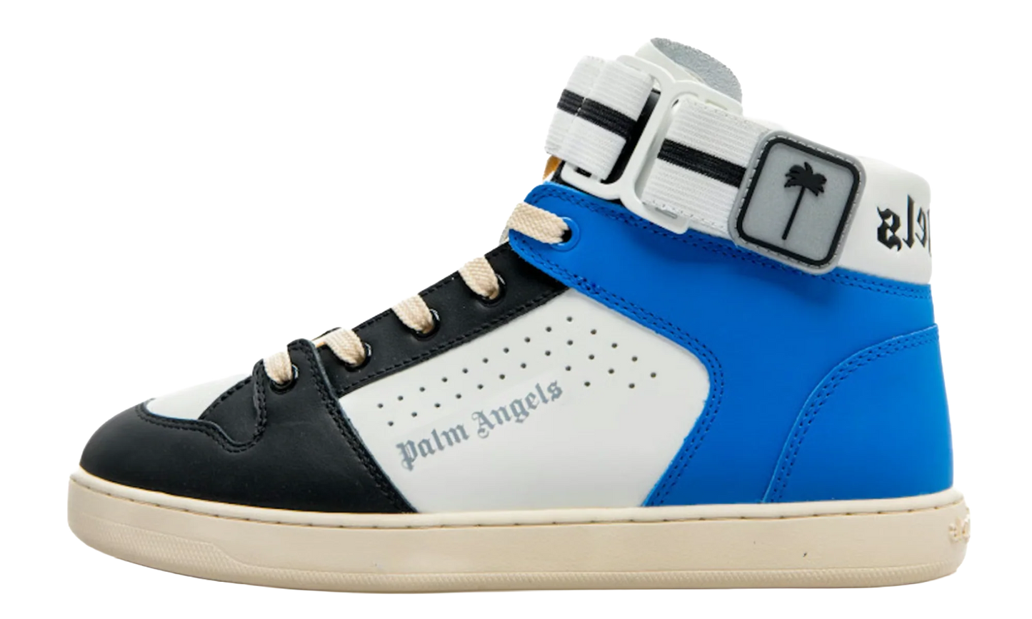 High-Top Strap Sneakers "Blue/White" PMIA007F22LEA0010145