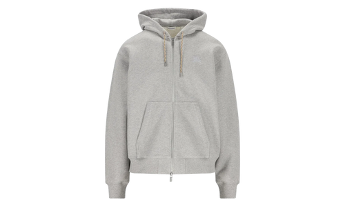 Rory Check Zip-Up Hoodie "Pale Grey Melange" 8120756