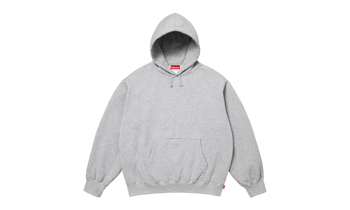 Satin Appliqué Hooded Sweatshirt "SS26 - Grey" SU27498