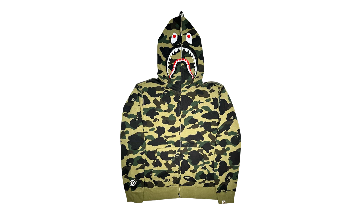 ABC Camo Shark Full Zip Up Hoodie "Green" 001ZPI201004M