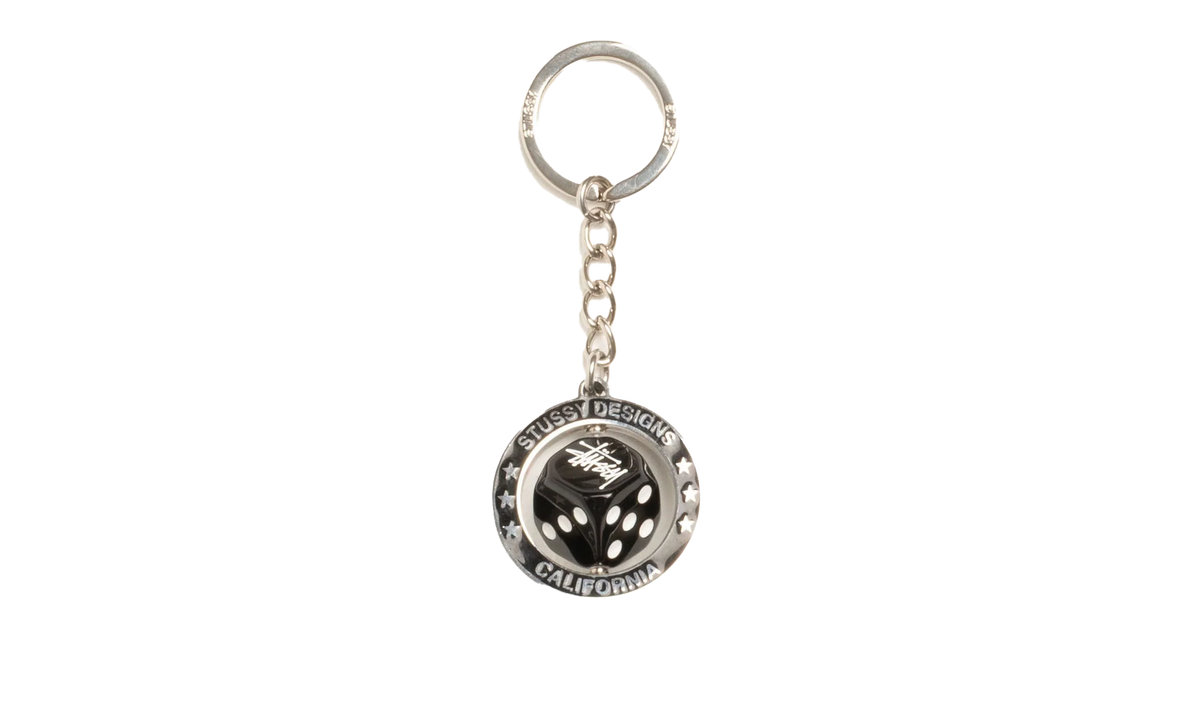 SPINNING DICE KEYCHAIN "Silver" STUS331