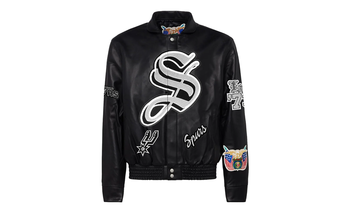 Full Leather Old English Jacket "San Antonio Spurs" NBA 104B SPU