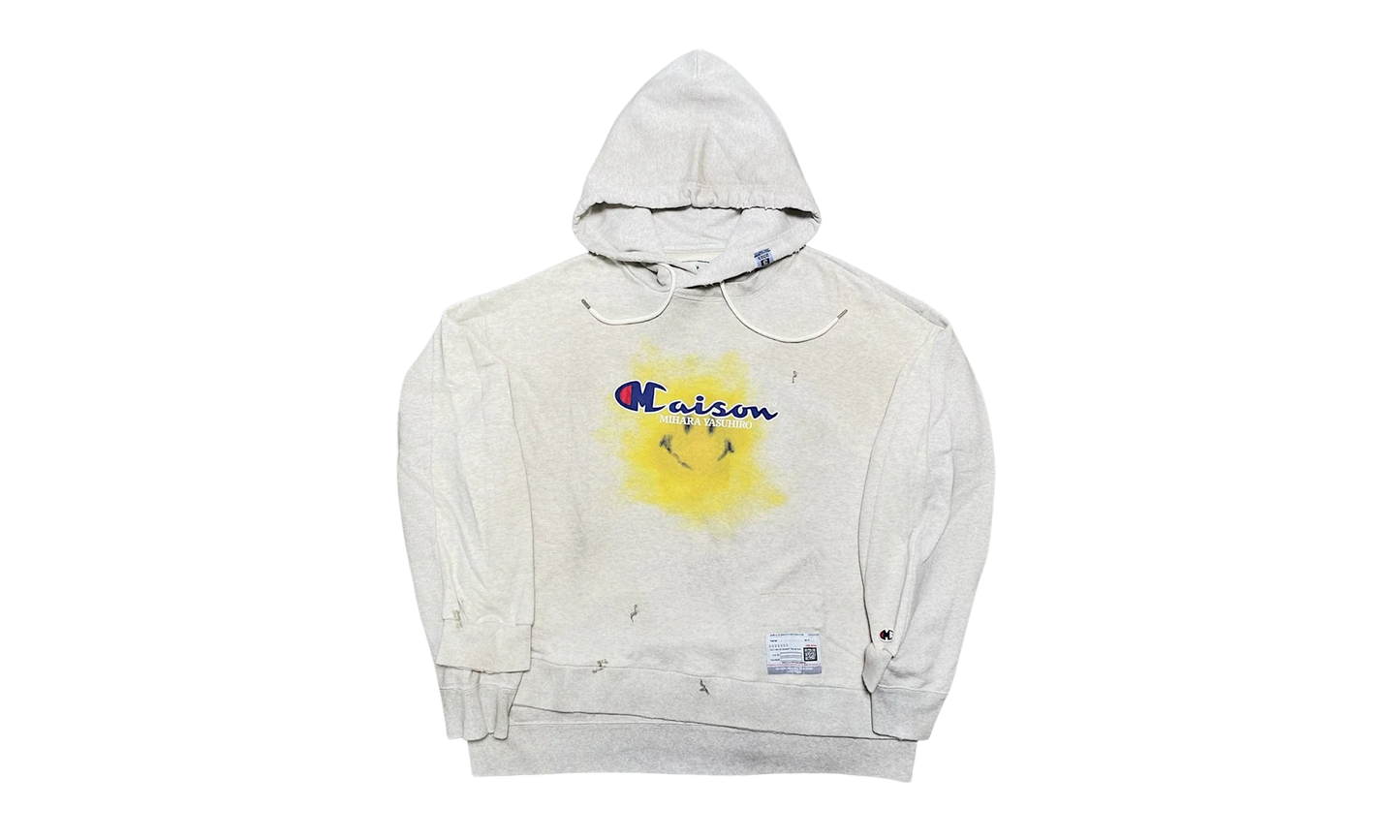 Smiley Face Hooded Sweatshirt "Grey" A09HD712 GRAY