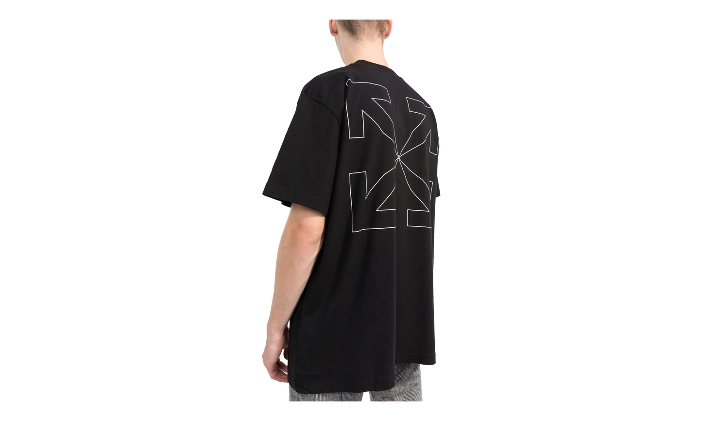 Arrows Logo Print T-Shirt "Black" OMAA038C99JER0081001