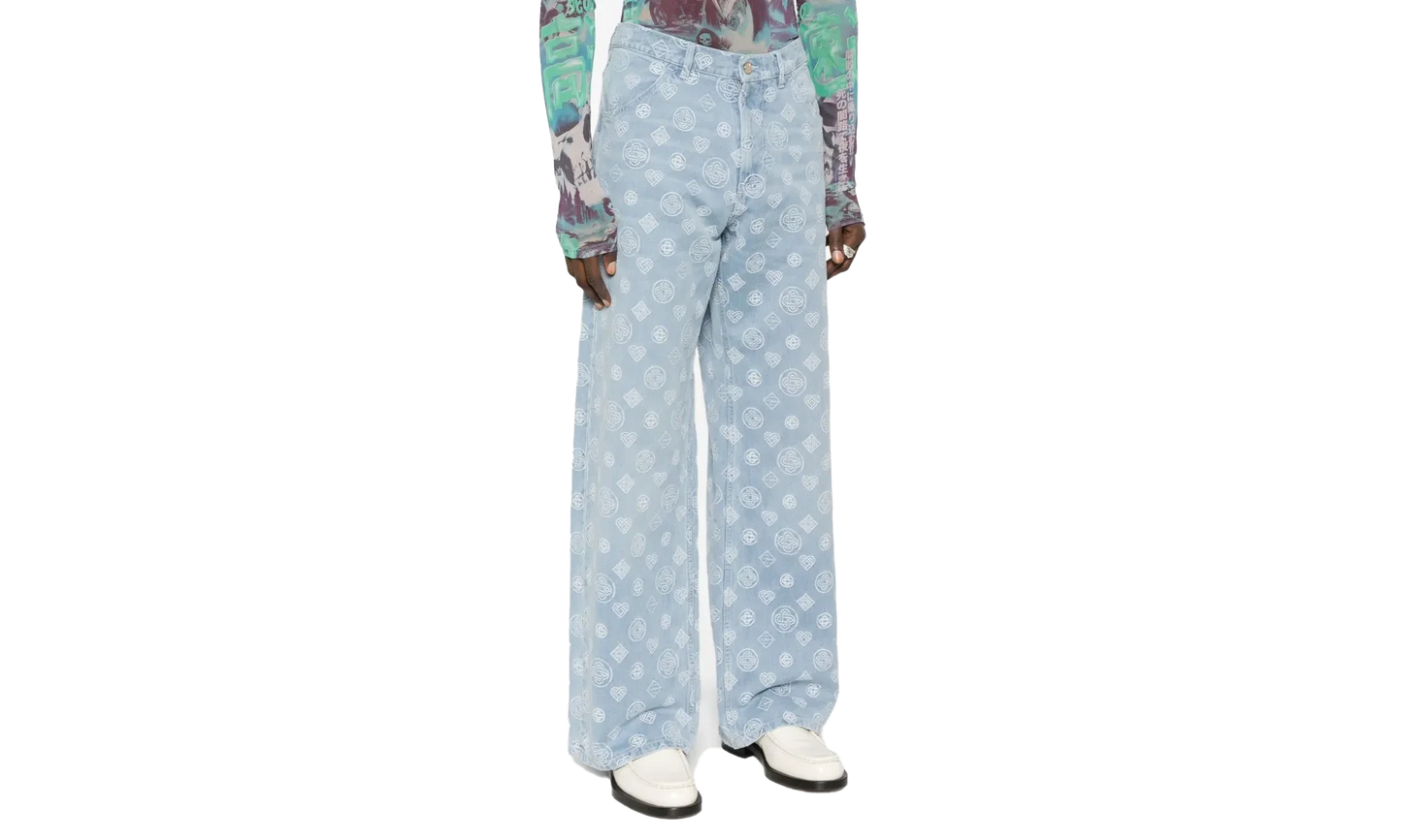 RELAXED-FIT MONOGRAM JEANS "Blue" M AW25 TR 356 01