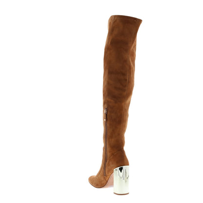 BCBG Max Azria Bea Stretch Kidsuede Womens Brown Over The Knee Boots