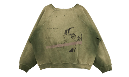 My Death My Life Logo Raglan Crewneck Sweatshirt "Gardener Green" 020 497 GARD