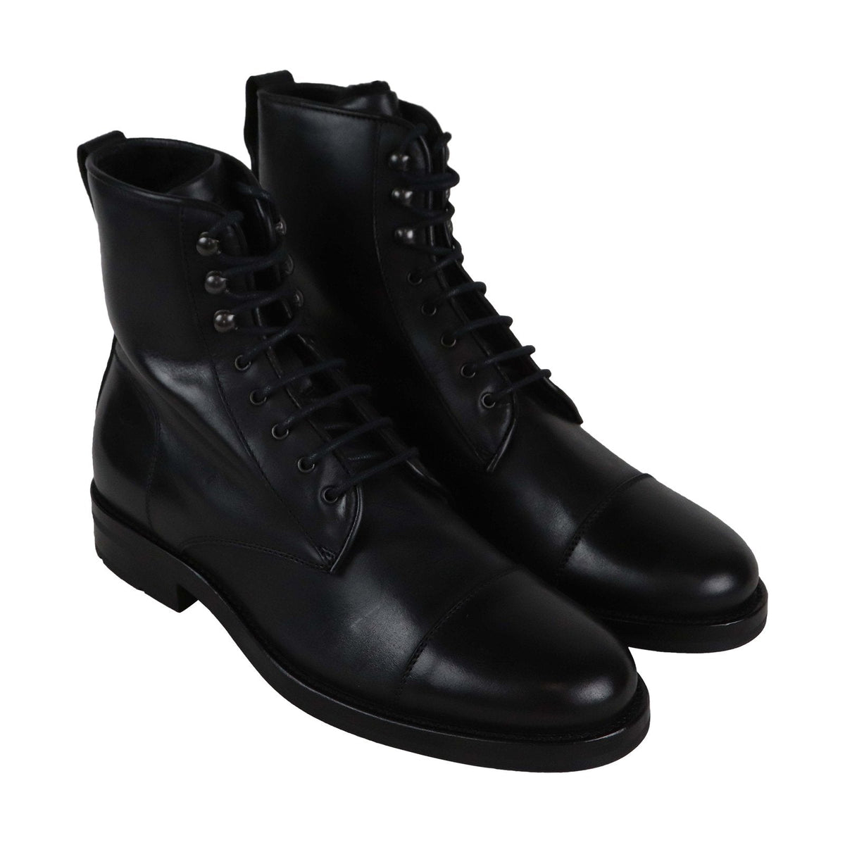 Aquatalia Odell Waxy Pul Up Sherling 34M0083 Mens Black Casual Dress Boots