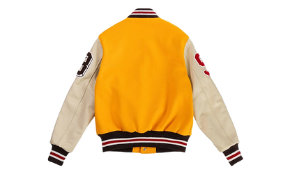 EE VARSITY LETTERMAN WOOL/LEATHER JACKET "Yellow/Red" EE829