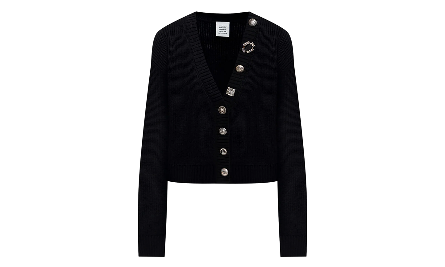 Fancy Button Mini Cardigan WMNS "Black" WH76KN220B BLAC