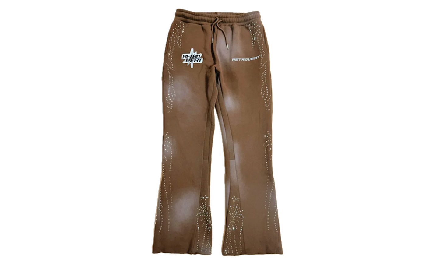 Rhinestone Sweatpants "Brown" RET027