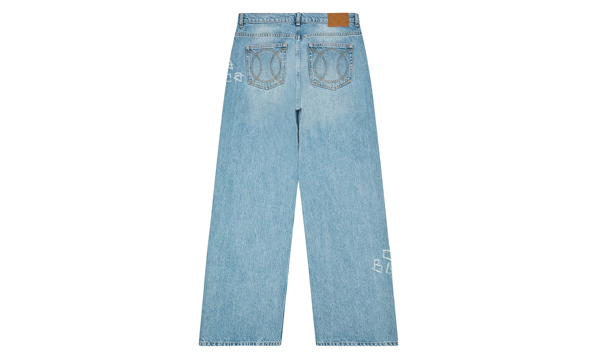 Graffiti Distressed Denim Jeans "Blue" MS25 TR 274 01