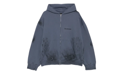 Back Zip Up Hoodie Regular Fit "Faded Dark Blue / Black" 803264 TTVG1 3364