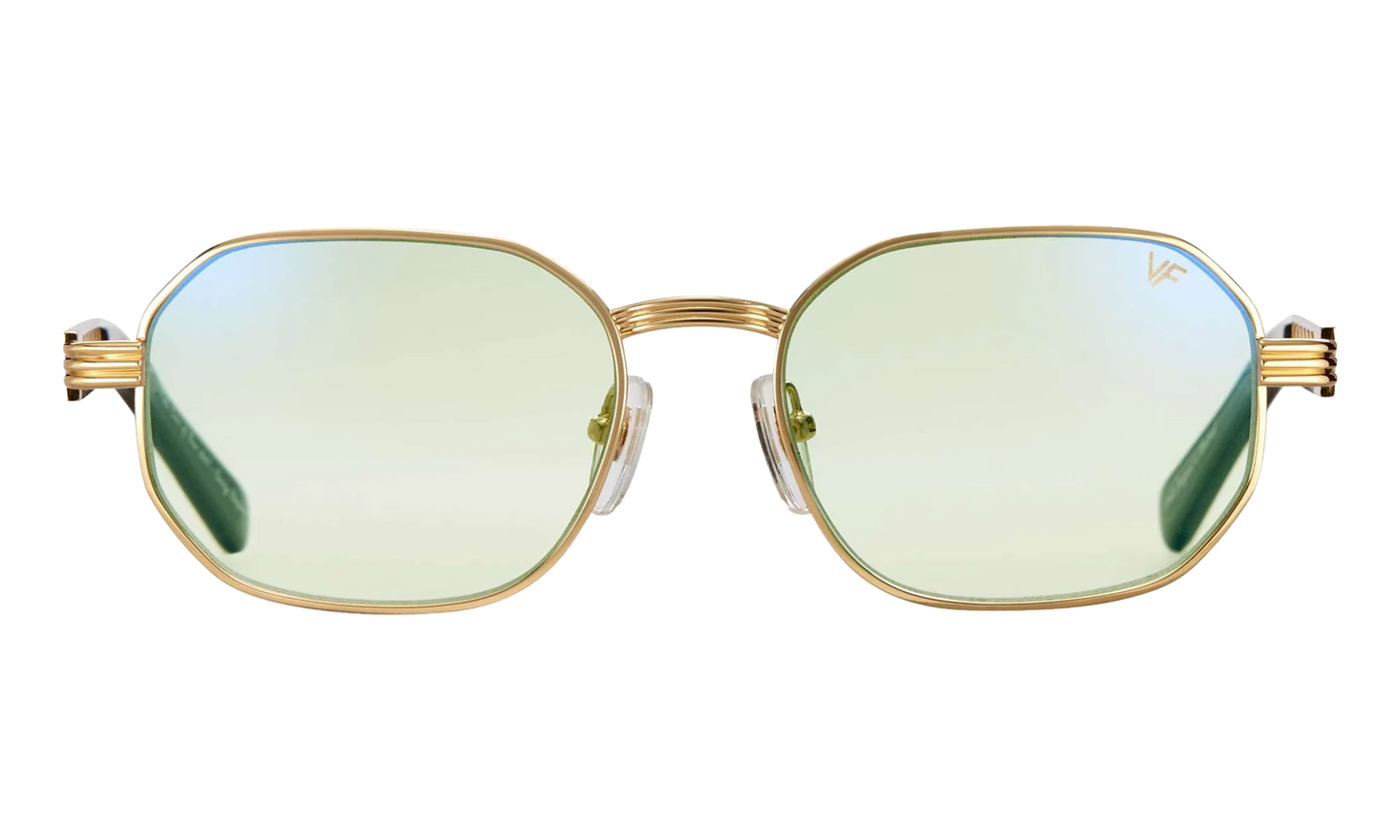Hustler Jacques Cartier Edition 24KT "Yellow Gold / Powder Green Flash Blue" JCHU2 0004 11C1