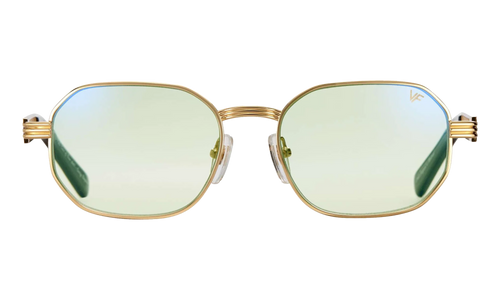 Hustler Jacques Cartier Edition 24KT "Yellow Gold / Powder Green Flash Blue" JCHU2 0004 11C1