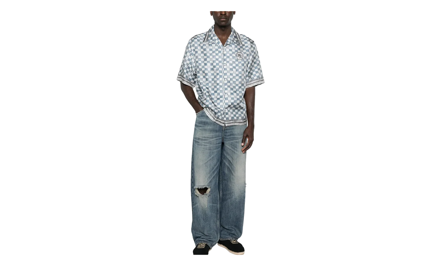 MA Checkered Bowling Shirt "Steel" AMTOSH1078 396
