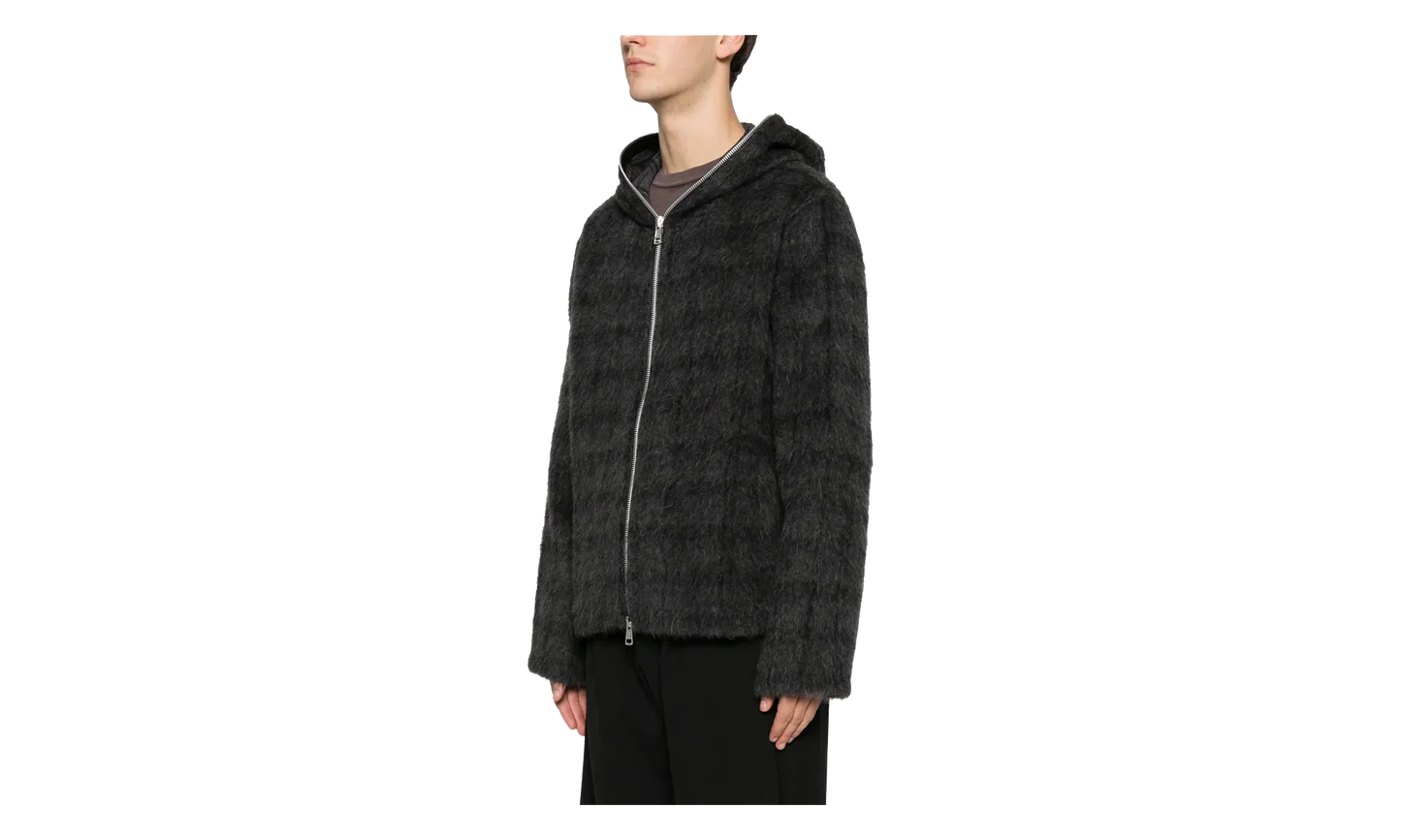 Full Zip Hoodie "Fuzzed Plum Check" M2266FF