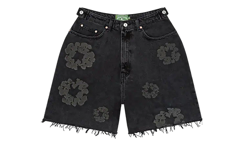 Mono Cotton Wreath Denim Shorts "Black" DT389