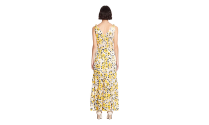 FLORAL SLEEVELESS A-LINE MIDI DRESS "Yellow" RW DR0127 5775 A23 0210