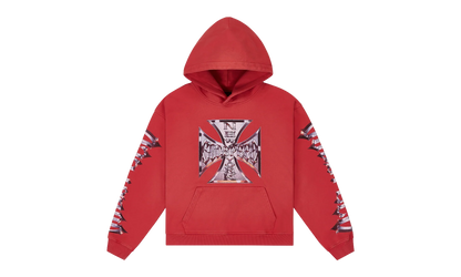 Chrome Motto Hoodie "Red Wash" 9GQZJVR0