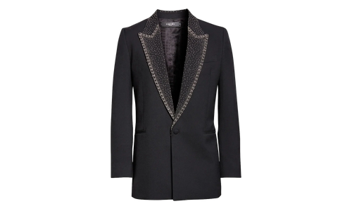 Beaded Tuxedo Jacket "Black" MJR003 001