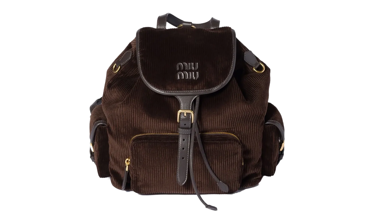 Velluto Righe Zaino Handbags WMNS "Ebano" 5BZ042 V OOM AF81 F0192