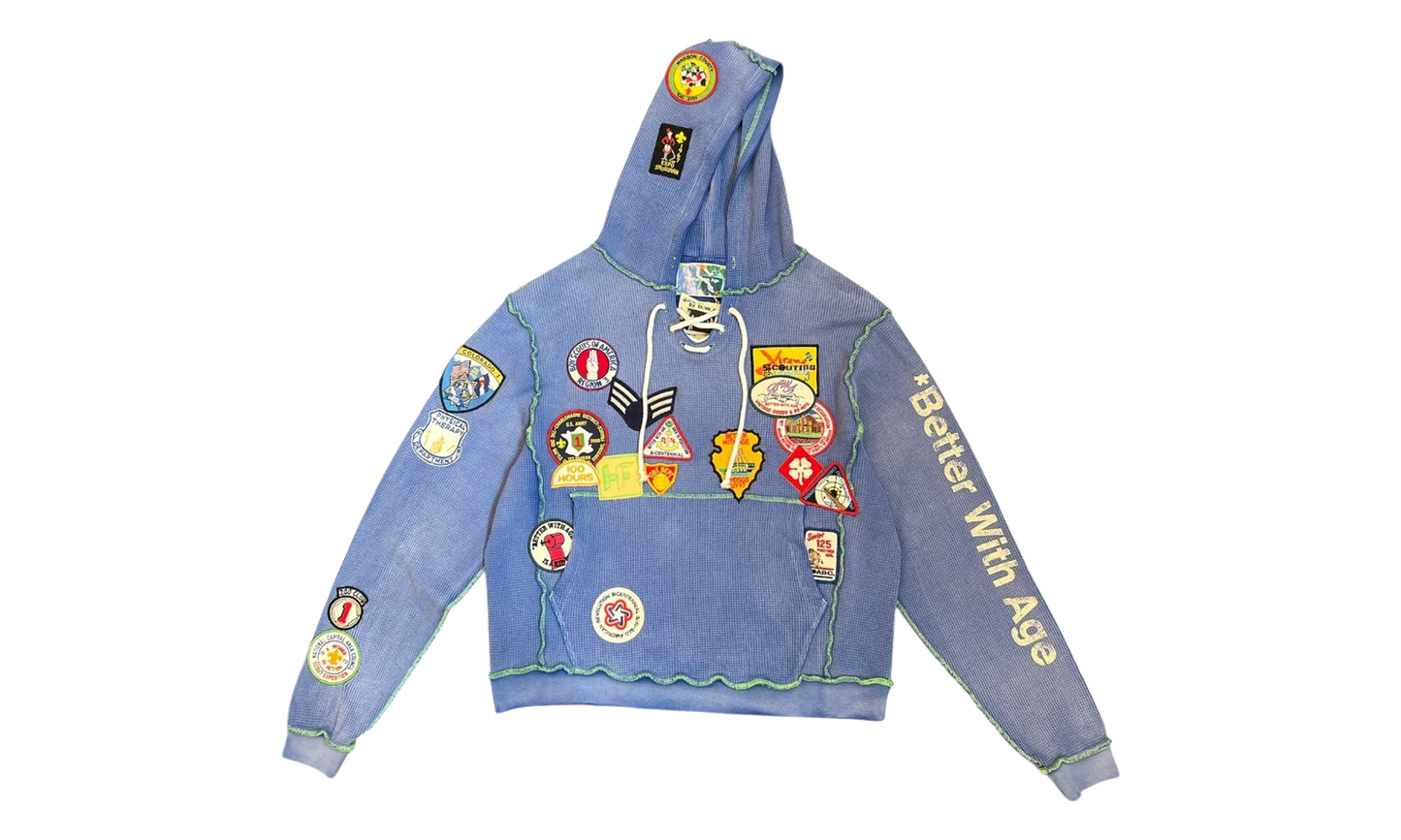Gentlemen's Waffle Hoodie "Blue" BWA84