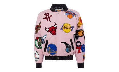 NBA Collage Wool & Leather Jacket "Pink" NBA 101 PNK