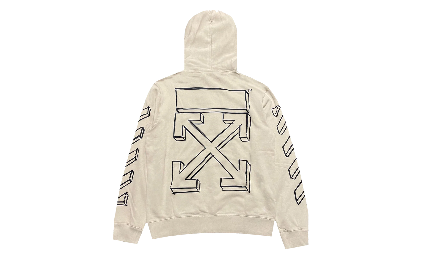 Outline Marker Arrow Hoodie "Beige" OMBB097G20FLE0021710