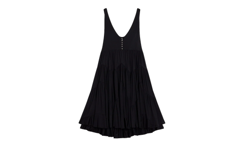 SLEEVELESS GATHERED SHORT DRESS "Black" RW DR0009 4893 P24 10