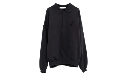 Embroidered Classic Polo Sweatshirt "Vintage Black" 192HO252042F