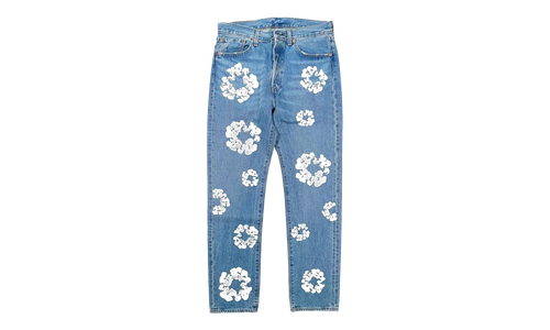 Levi's 501 Cotton Wreath Logo Jeans "Light Wash / Indigo / White" DT303