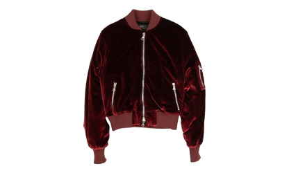 Velvet Satin Bomber Jacket "Burgundy" MOS017 652