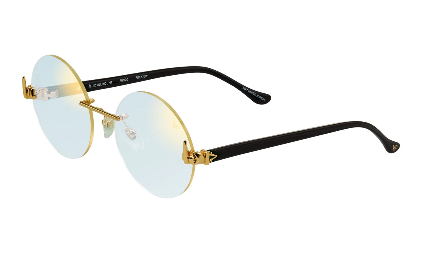 508 Rimless Drill Mount F.U. Edition 24KT "Yellow Gold / Black / Flash Gold" DMMF2 0005 16T3