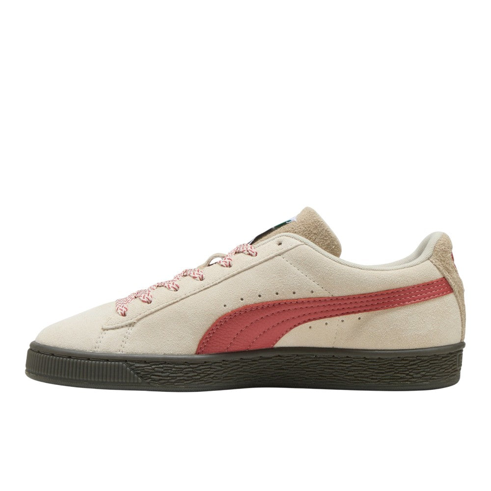 Suede Fuzzy Lace Up Sneakers