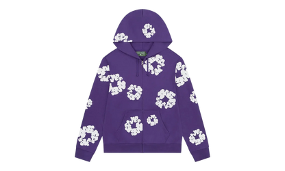 Cotton Wreath Zip Hoodie "Purple" DT424