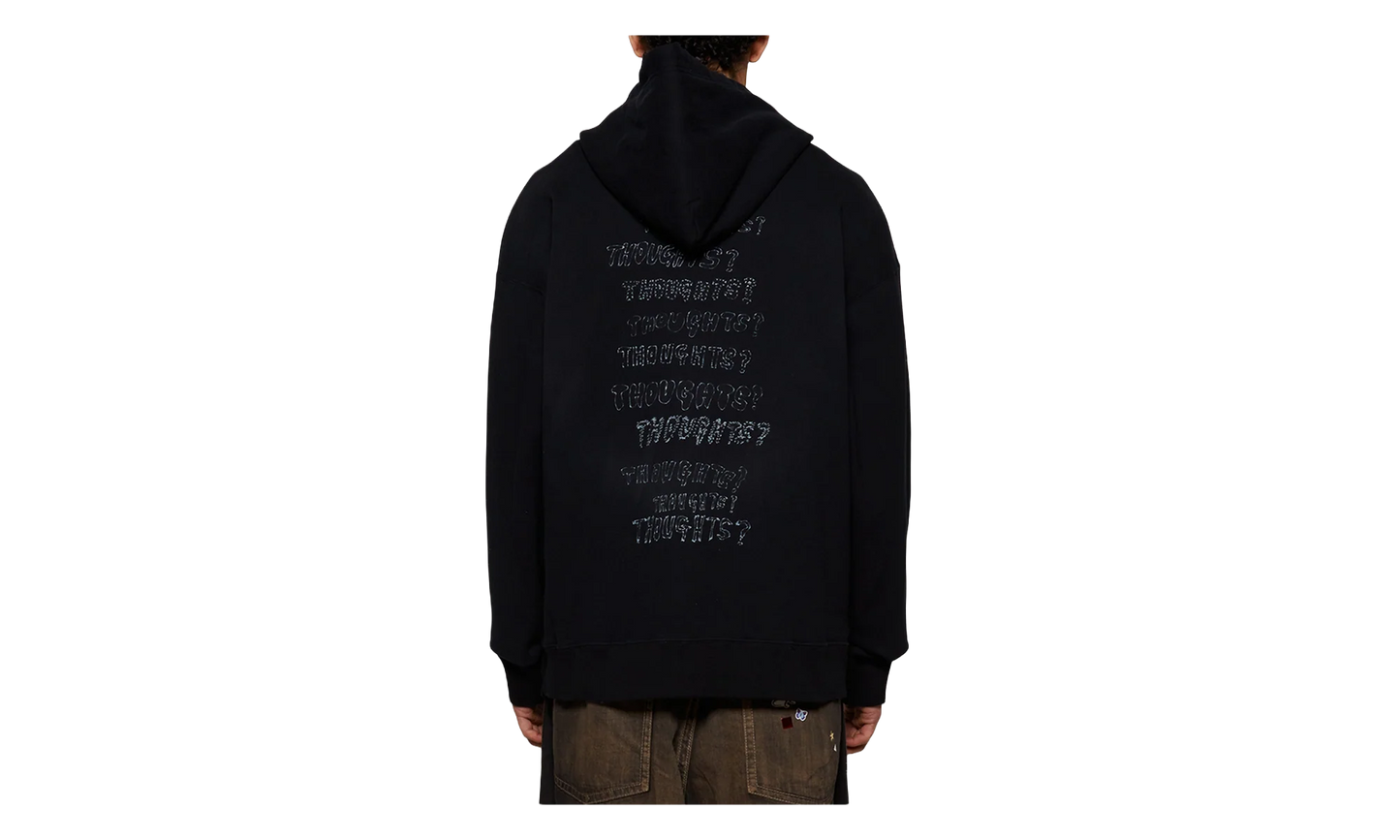 Distressed Graffiti Print Zip-Up Hoodie "Black" J14PK721 BLAC