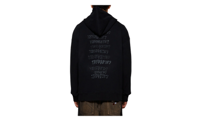 Distressed Graffiti Print Zip-Up Hoodie "Black" J14PK721 BLAC
