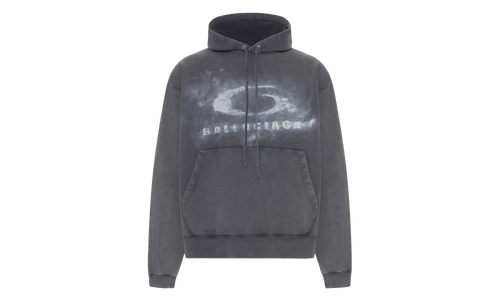 Oversized Drawstring Hoodie "Washed Black / White" 858143 TTVN6 9034
