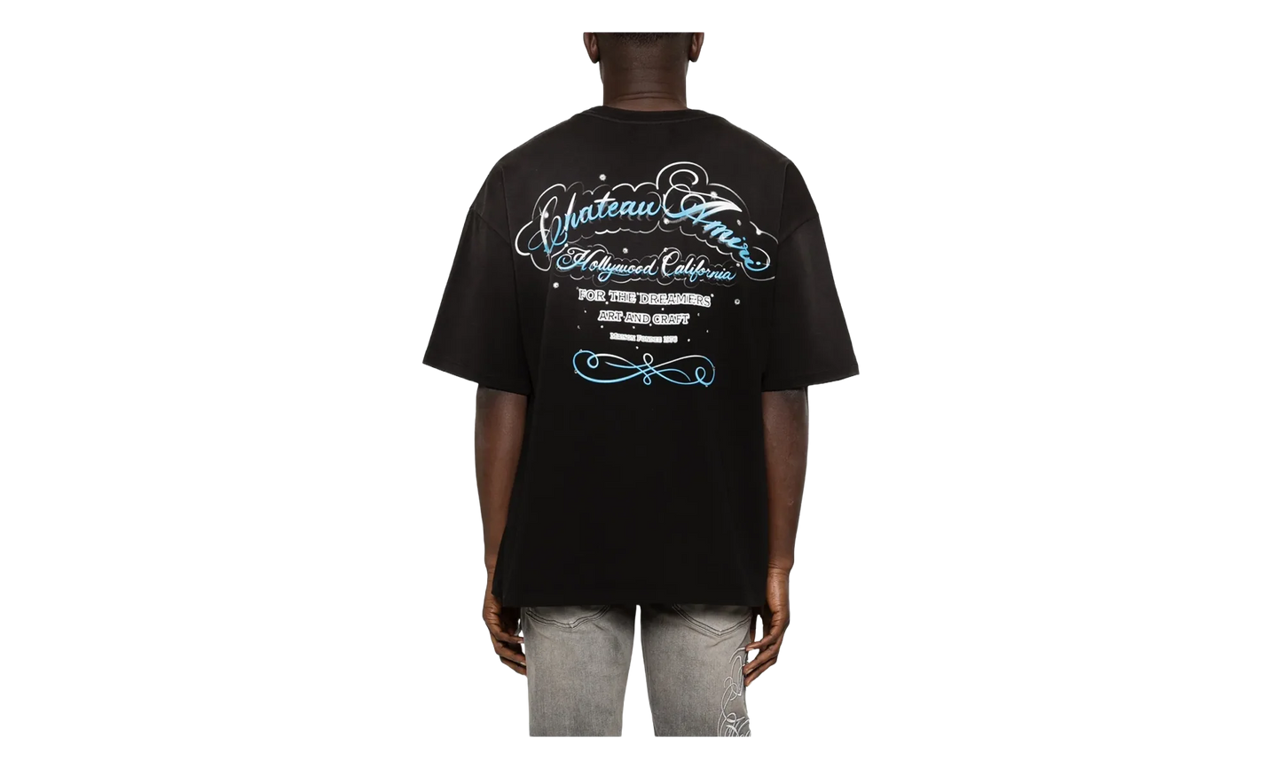 Crystal Chateau Script Oversize Tee "Black" AMTOJR1121 001