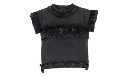 Ruffle Crew Neck T-Shirt WMNS "Washed Black" 836121 TTVF8 1055
