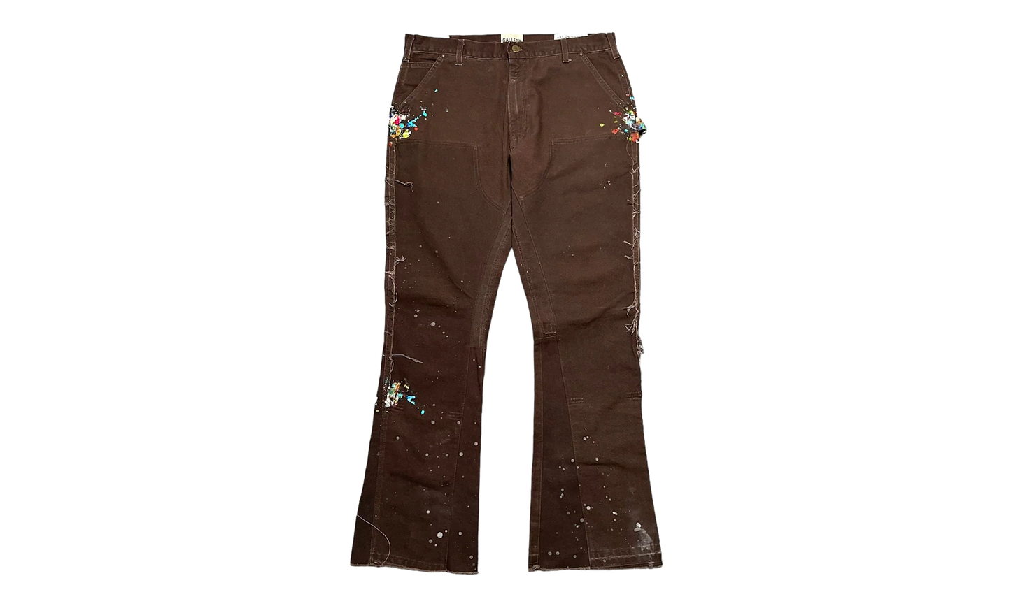 LA Flare Carpenter Pants Paint Splatter "Dark Brown Multi" GDLFCDB