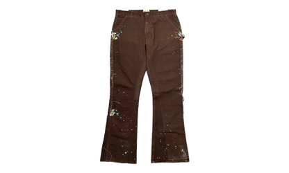 LA Flare Carpenter Pants Paint Splatter "Dark Brown Multi" GDLFCDB