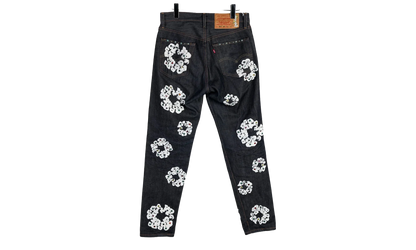 Levi's 501 Rhinestone Cotton Wreath Logo Jeans "White / Black" DT296
