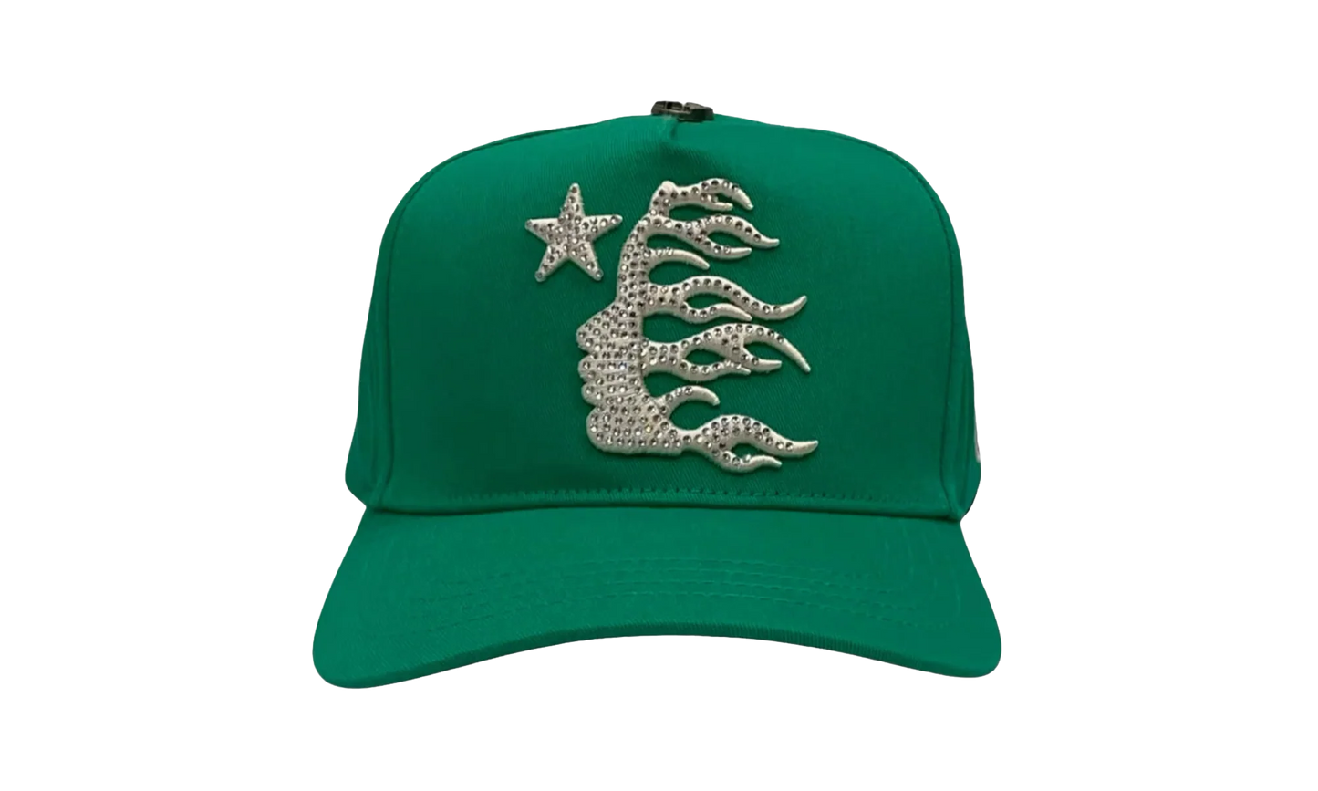 Rhinestone Snapback Hat "Green" HSR143
